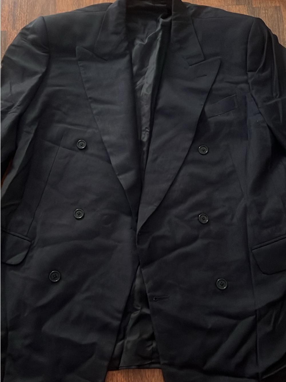 Classic Double-Breasted Black Blazer